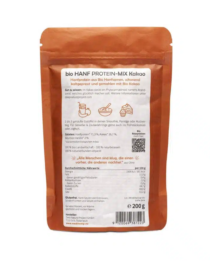 Medihemp organikus kenderprotein (kakaós íz) 200g - Image 2