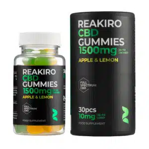 Reakiro CBD gumicukor 1500 mg, 30 db, alma és citrom íz