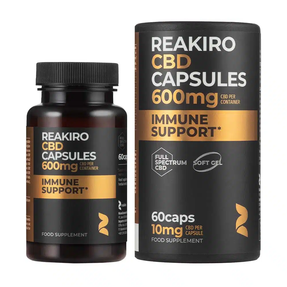 Reakiro CBD kapszula Immune Support, 600 mg, 60 db