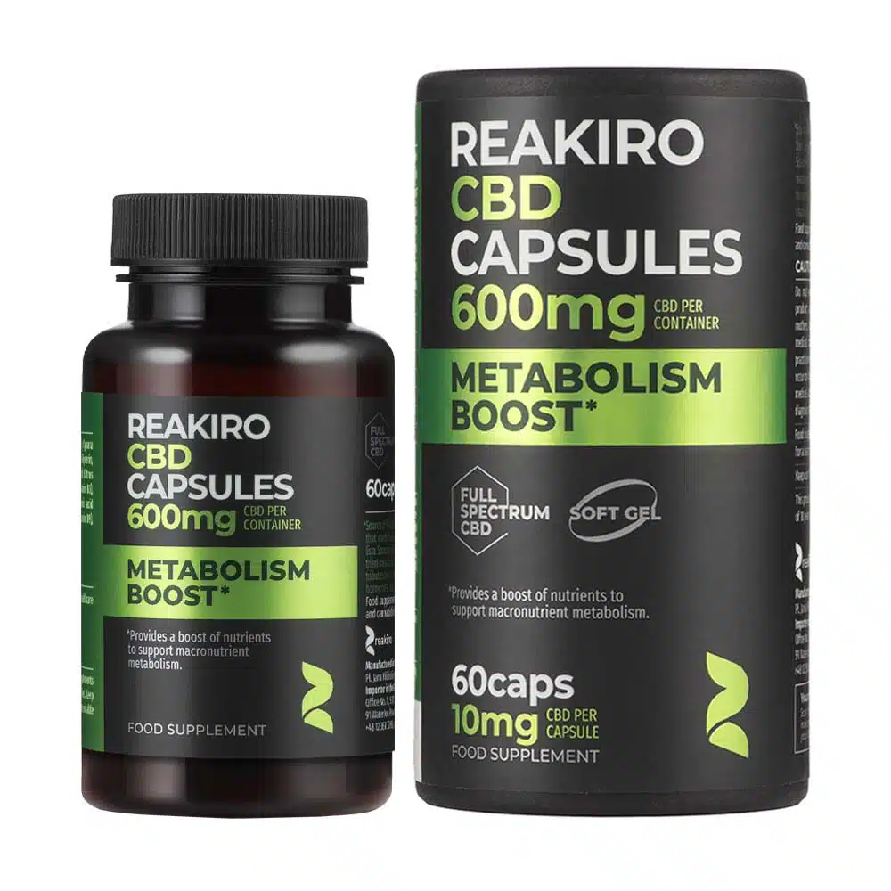 Reakiro CBD kapszula Metabolism Boost, 600 mg, 60 db