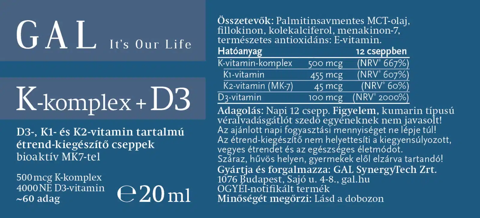 GAL K-komplex + D3 vitamin - Image 2